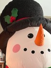 7ft Gemmy Christmas Airblown Inflatable Rare Tinsel Snowman Family