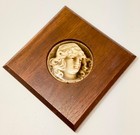 Antique 1880 s Aetco American Encaustic Tile Co  Majolica Portrait Tile