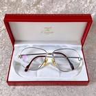 Vintage Cartier Eyeglasses Silver Panthere Frame 59-14-140 With Case