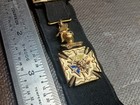 Vintage Knight Of Pythias Fob Gold Filled Skull Cross Bones Knight Swords 