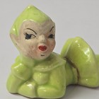 Vintage Ceramic Laying Pixie Elf Figurine Hand Painted Japan Repaired Read