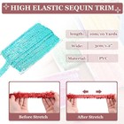 10 Yard X 1 2 Inch Elastic Sequins Trim Flat Sequin Strip Paillette Sky Blue