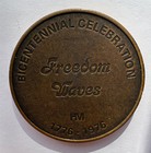 Hm Bicentennial Celebration Freedom Waves Commemorative Medal 1776-1976 Bronze