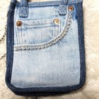 Jeanie Blue Studded Denim Mini Tote With Chain Shoulder  Blue  16 5x13 5x5cm