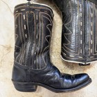 Vintage 1950s Acme Children   s Cowboy Boots Black Western Leather Kids Youth