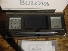 New Old Stock Bulova  Executive Desk Set Clock  Thermometer  Glass Covered   Pen