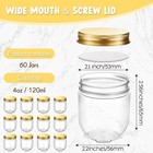 60 Pcs 4 Oz Clear Plastic Jars With Lids Wide Mouth Mason Jars Small Honey Ja   