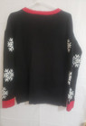 Santa Thumbs Up Bells Glitter Ugly Sweater Christmas Holiday Party Womens Size M