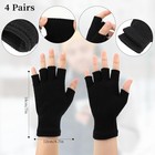 Fingerless Gloves  4 Pairs Black Cotton Knitted Half Finger Gloves Winter Warm 