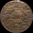          1860 Argentina Buenos Aires 2 Reales Laurel Wreath Counterclockwise