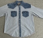 Vintage Circa Denim Yoke Long Sleeve Shirt Men   s Small Pearl Snap Western Wear
