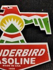 Porcelain Thunderbird Gasoline Enamel Metal Sign Plate Size 24   X 20    Inches