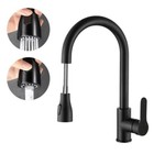 Chrome Kitchen Faucet Swivel Single Handle Sink Pull Down Sprayer Mixer Tap