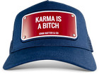 John Hatter   Co Karma Is A Bitch Blue Adjustable Trucker Cap Hat