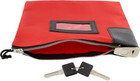 Bisupply Locking Money Bag Pouch Zipper Bank Cash Bag With Lock - Red