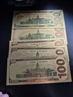 Lot Of 5  100 Dollar Bills Gold Foil 24 Karat