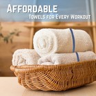 Salon Towels Cotton Towel Pack Of 6 White With Blue Stripes Spa Towel 16x27 In