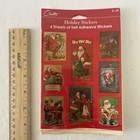 Vintage Carlton Cards Holiday Stickers 4 Sheets Christmas Santa Claus
