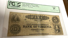  5 Trans-alleghany Bank Of Virginia Jeffersonville Banknote Remainder