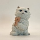 Vintage Ceramic Porcelain Cat Homco 4  Standing White Kitten Figurine