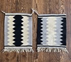 Pair Navajo Germantown Eye Dazzler Navajo Handwoven Wool Sampler Rugs 15    X 11   