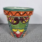 Talavera Planter 6 X 6 Inches Tall Hand Painted Mexican Art Beautifyl Colorful