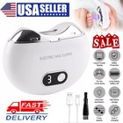 Electric Safety  Automatic Nail Clippers Toe Thick Nails Cutter Pedicure White