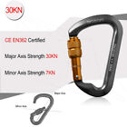 30kn Aluminum Screwgate Locking Carabiner Safety Hook Tree Rock Climbing Clip