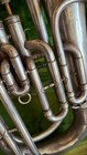 Antique Silver York Baritone Horn     Forward Bell     Grand Rapids Era  1928   1929 