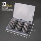 33pc Hex Head Allen Wrench Drill Bit Set Sae Metric   Security Torx S2 Steel