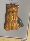 Nos Ganz Best Friends Yorkie Terrier Dog Brooch Pin Ceramic Jewelry  Vintage