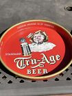 2 Vintage Beer Trays Iroquois Tru Age Crystal Ale Tin Old Indian Head