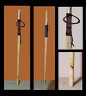 Hiking Staff Hickory 1 In  With Leather Handle And Wrist Strap  40 In  To 60 In 