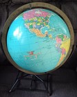 Vtg  1950s 10-inch Replogle Reference Globe  Metal Atomic Stand  Made In Usa