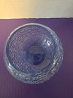 Crackle Glass Round Tea Light   Votive Candle Holder Blue 
