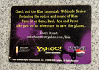 Kiss Card Immortals Promo 2000 Yahoo Webisode Series Vintage Kiss Memorabilia