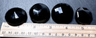 4 Styles Victorian Era Jet Black Glass Round Faceted Buttons D615