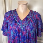 Vintage Elaine Sklar House Dress Maxi Lounger Zip Paisley Duster Muumuu Pockets