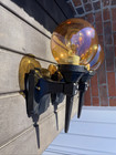 Rewired Pair Antique Vtg Tudor Arts   Crafts Mission Deco Outdoor Wall Sconces