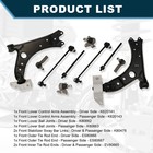 10pc Front Lower Control Arms  ball Joints Kit For Jetta Golf Eos Gti A3 Quattro