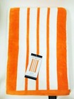 New Tommy Hilfiger 100  Cotton Orange white Stripes Bath beach Towel-36  X 68 
