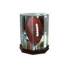 New Real Glass Upright Football Display Case Black Sport Molding Free Shipping