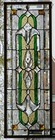 Stained Glass Transom Window Hanging Panel 34 X 13  Incl Hooks Brass Frame