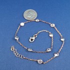 Sterling Silver Gold Vermeil Faceted Crystal Ankle Vintage 925