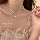 Luxury Heart Pearl Choker Necklace For Women Elegant Aesthetic Girls Jewelry Set