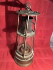 Antique Brass   Glass Miner s Lamp    Lantern 10-1 2    Tall