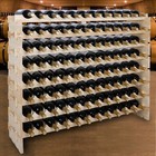 Wine Rack Freestanding Floor Wooden Stackable Storage Shelf 8 Tier 96 Bottles