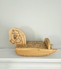 Vintage Spotty Wooden Rocking Horse With Floral Pyrography Design