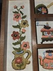 Vintage Bucilla Creative Needlecraft Pretty Planter Shadow Box Completed Flowers