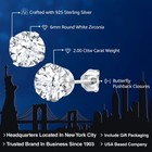 925 Sterling Silver White Cubic Zirconia Cz Stud Earrings For Women Men   2 00